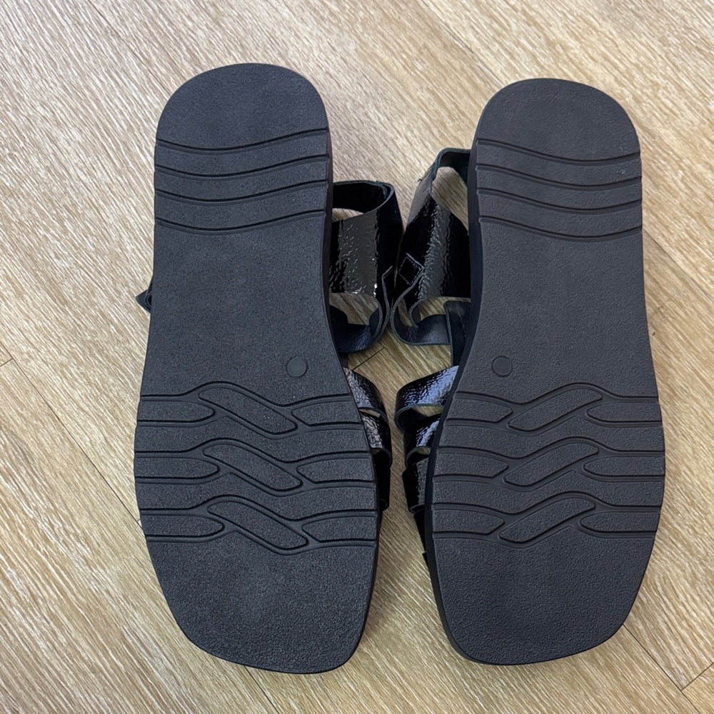 Free People Finn Platform Fisherman Sandal Black Patent Leather Size 41 US 10 - Picture 12 of 14